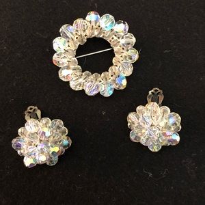 💕Host Pick - Aurora Borealis Earrings & Brooch Circa 1950/1960s
